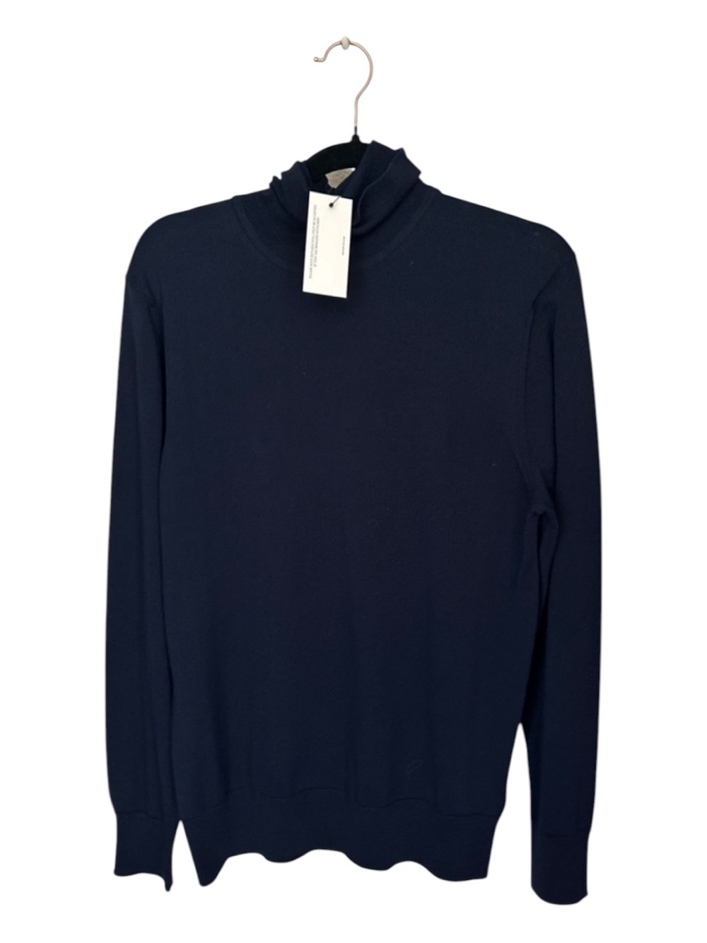 Men's Mock Neck Sweater in Navy - Classic Lightweight Turtleneck